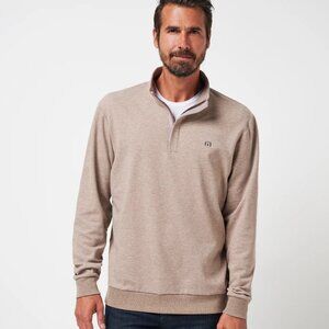 NWT Travis Mathew Cloud Quarter Zip 2.0 soft fleece pullover tan travismathew